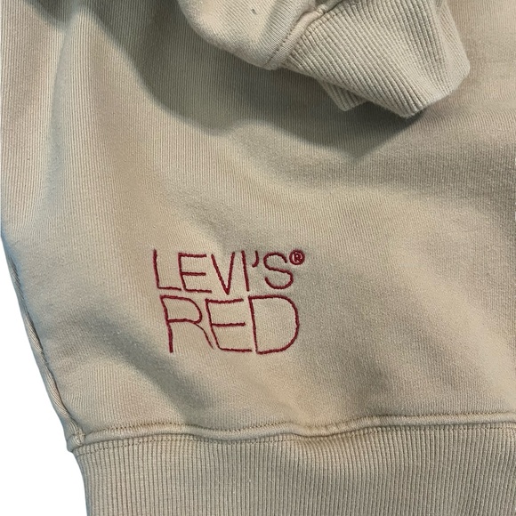 Levi's Red Collection Tan Crewneck Logo Sweatshirt, Unisex, Large, limited - Picture 6 of 12